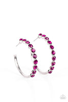 Photo Finish Pink Bling Hoop Earrings Paparazzi Accessories