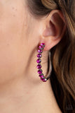 Photo Finish Pink Bling Hoop Earrings Paparazzi Accessories