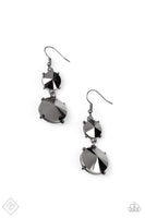 Sizzling Showcase - Black FF Earrings Paparazzi Accessories