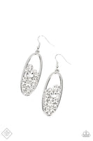 Prismatic Poker Face White Bling Earrings Paparazzi Accessories