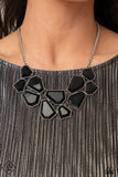 Double-DEFACED Black FF 0122 Necklace Paparazzi Accessories
