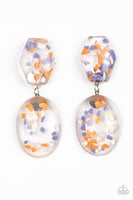 Flaky Fashion - Orange Blue Earrings Paparazzi Accessories