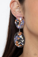 Flaky Fashion - Orange Blue Earrings Paparazzi Accessories