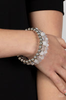 Gimme Gimme White Iridescent Bracelet Paparazzi