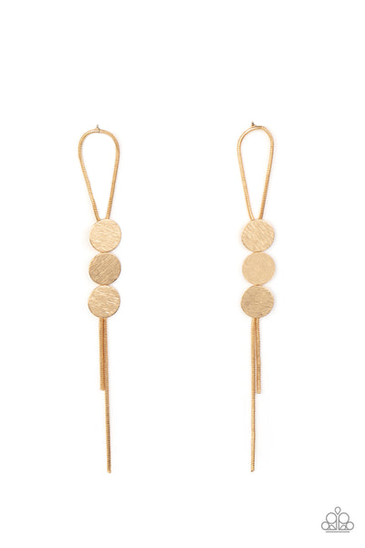 Bolo Beam - Gold Loop Earrings Paparazzi Accessories