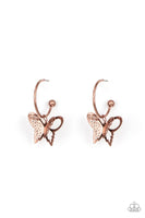 Butterfly Freestyle Copper Hoop Earrings Paparazzi Accessories
