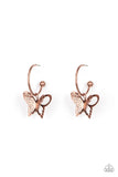 Butterfly Freestyle Copper Hoop Earrings Paparazzi Accessories