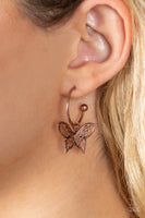 Butterfly Freestyle Copper Hoop Earrings Paparazzi Accessories