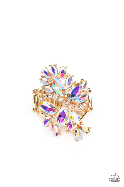 Flauntable Flare Gold Iridescent Bling  Ring Paparazzi Accessories