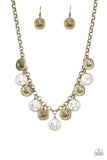 Spot On Sparkle -Brass Bling Necklace Paparrazi Accessories