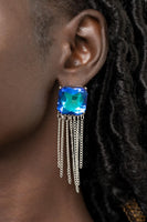 Supernova Novelty Blue Bling Earrings Paparazzi Accessories