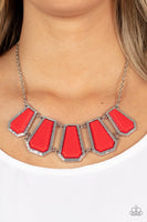 Stellar Heiress Red Silver Necklace Paparazzi Accessories