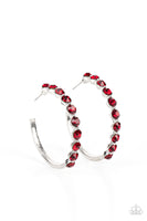 Photo Finish Red Bling Hoop Earrings Paparazzi Accessories