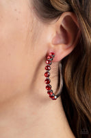 Photo Finish Red Bling Hoop Earrings Paparazzi Accessories