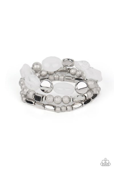 Marina Magic White Siler Bracelets Paparazzi Accessories