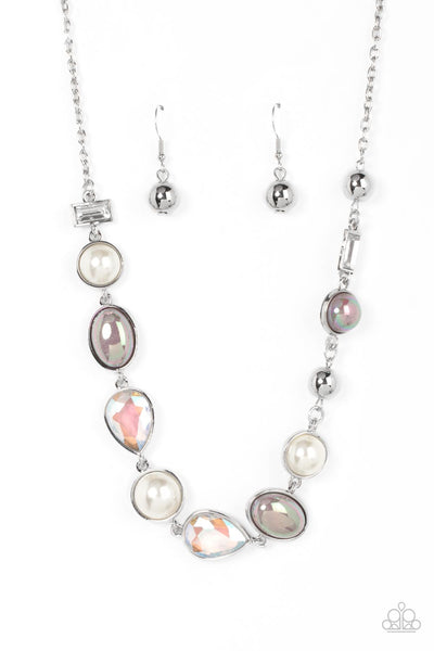 Nautical Nirvana - Silver Iridescent Necklace Paparazzi Accessories
