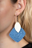 Sabbatical WEAVE Blue Wooden Earrings Paparazzi Accessories