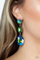 Extra Envious - Green Emerald Blue  Earrings Paparazzi