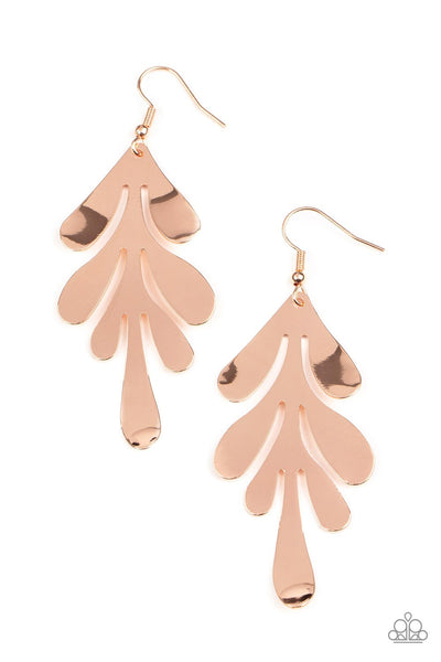 A FROND Farewell Rose Gold Earrings Paparazzi Accessories