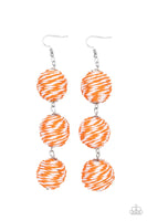 Laguna Lanterns Orange White Earrings Paparazzi Accessories