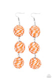 Laguna Lanterns Orange White Earrings Paparazzi Accessories