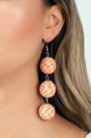 Laguna Lanterns Orange White Earrings Paparazzi Accessories