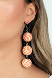 Laguna Lanterns Orange White Earrings Paparazzi Accessories