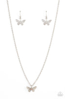 Flutter Love Pink Butterfly Necklace Paparazzi Accessories