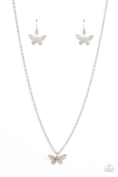 Flutter Love Pink Butterfly Necklace Paparazzi Accessories
