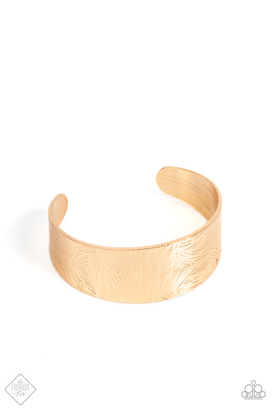 Coolly Curved - Gold Cuff FF Bracelet Paparazzi Accessories