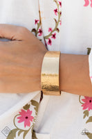 Coolly Curved - Gold Cuff FF Bracelet Paparazzi Accessories