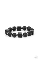 Timber Trendsetter Black Wooden Bracelet Paparazzi