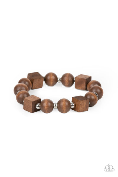 Timber Trendsetter Brown Wooden Bracelet Paparazzi Accessories