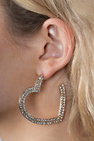 AMORE to Love Gold Heart Hoop Earrings Paparazzi Accessories