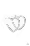 AMORE to Love - White Bling Heart Earrings Paparazzi Accessories