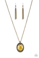 Prairie Passion Yellow Daisy Brass Necklace Paparazzi Accessories