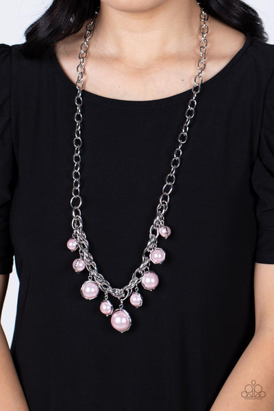 Revolving Refinement Pink Pearl Necklace Paparazzi Accessories