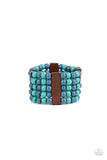 Island Soul - Blue Wood Bracelet Paparazzi Accessories