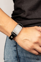 Urban Rivalry Black Bling Leather Bracelet