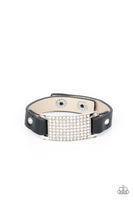 Urban Rivalry Black Bling Leather Bracelet