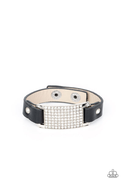 Urban Rivalry Black Bling Leather Bracelet