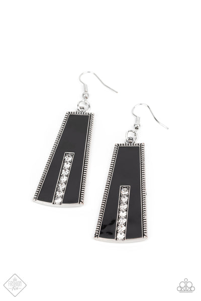 Demandingly Deco - Black FF Earrings Paparazzi Accessories