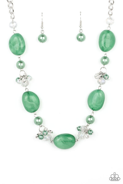 The Top TENACIOUS Green Bling Necklace Paparazzi Accessories