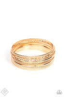 Circlet Circus - Gold Bangle Bracelets Paparazzi Accessories FF 10/21