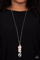 Drip Drop Dazzle Pink Iridescent Necklace Paparazzi