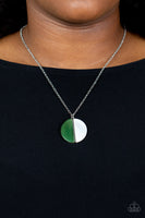 Elegantly Eclipsed Green White Necklace Paparazzi
