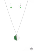 Elegantly Eclipsed Green White Necklace Paparazzi