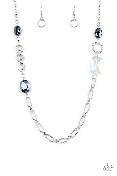 Famous and Fabulous Blue iridescent  Necklace Paparazzi Accessories