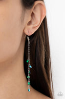 Extended Eloquence Green Blue Earrings Paparazzi Accessories