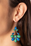 Colorfully Canopy Multi Blue Green Earrings Paparazzi
